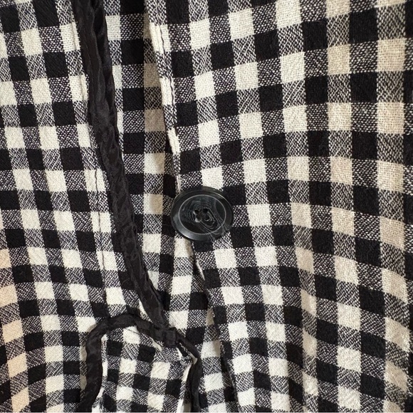 Sanctuary Women’s Small Black and White Checkered Blazer Linen Blend Dressy - Picture 4 of 10